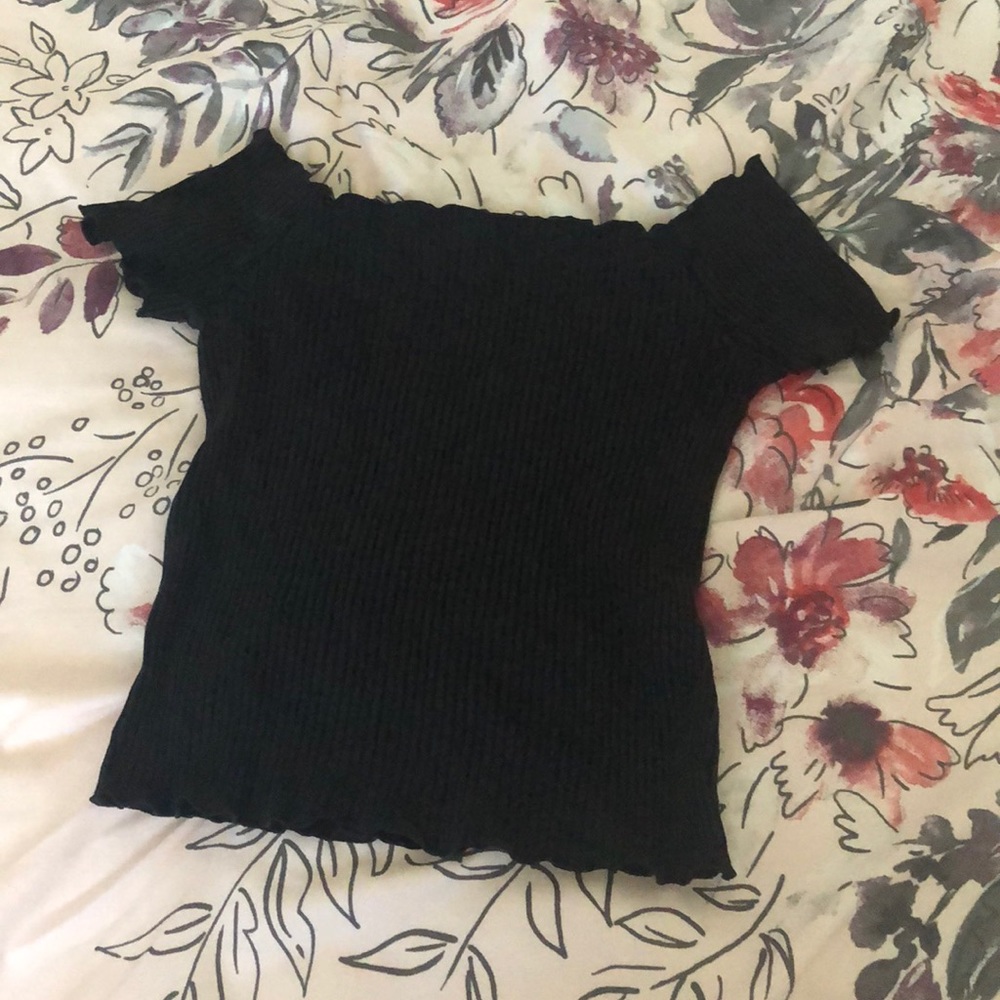 Black off the shoulder top